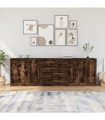 vidaXL Sideboards 3 pcs Smoked Oak Engineered Wood