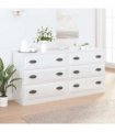 vidaXL Sideboards 2 pcs High Gloss White Engineered Wood