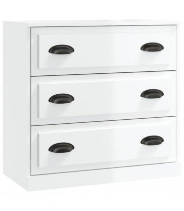 vidaXL Sideboards 2 pcs High Gloss White Engineered Wood