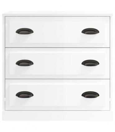vidaXL Sideboards 2 pcs High Gloss White Engineered Wood