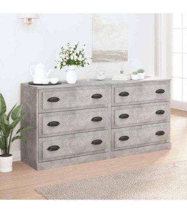 vidaXL Sideboards 2 pcs Concrete Grey Engineered Wood