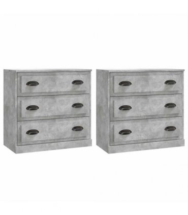 vidaXL Sideboards 2 pcs Concrete Grey Engineered Wood