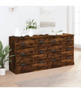 vidaXL Sideboards 2 pcs Smoked Oak Engineered Wood