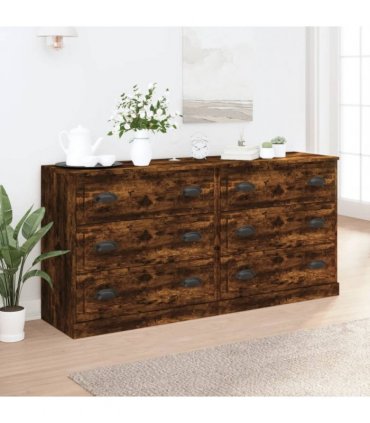 vidaXL Sideboards 2 pcs Smoked Oak Engineered Wood