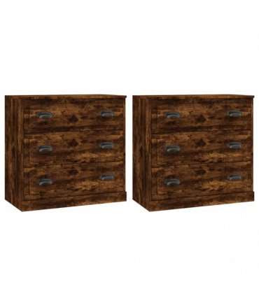 vidaXL Sideboards 2 pcs Smoked Oak Engineered Wood