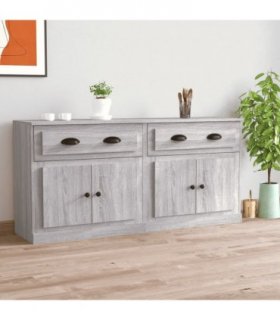 vidaXL Sideboards 2 pcs Grey Sonoma Engineered Wood