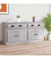 vidaXL Sideboards 2 pcs Grey Sonoma Engineered Wood