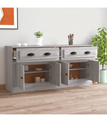 vidaXL Sideboards 2 pcs Grey Sonoma Engineered Wood