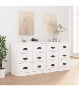 vidaXL Sideboards 2 pcs White Engineered Wood