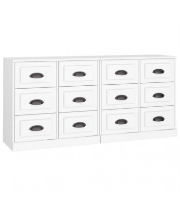 vidaXL Sideboards 2 pcs White Engineered Wood