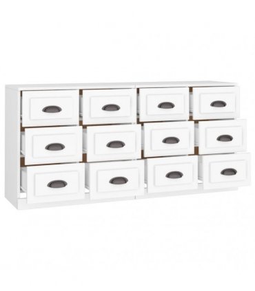 vidaXL Sideboards 2 pcs White Engineered Wood
