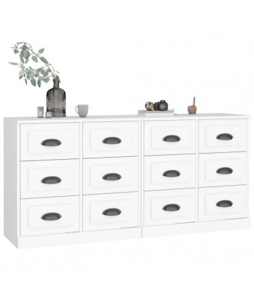 vidaXL Sideboards 2 pcs White Engineered Wood