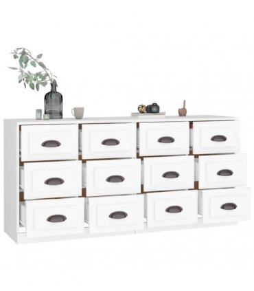 vidaXL Sideboards 2 pcs White Engineered Wood