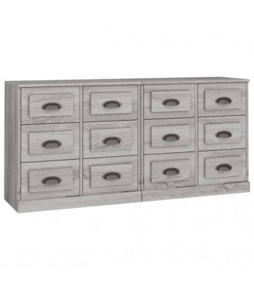 vidaXL Sideboards 2 pcs Grey Sonoma Engineered Wood