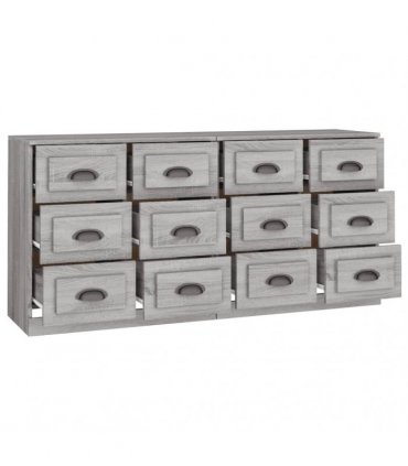 vidaXL Sideboards 2 pcs Grey Sonoma Engineered Wood