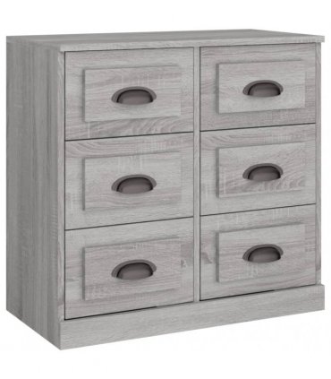 vidaXL Sideboards 2 pcs Grey Sonoma Engineered Wood