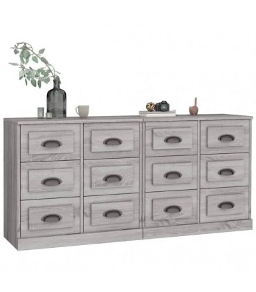 vidaXL Sideboards 2 pcs Grey Sonoma Engineered Wood