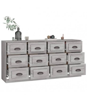 vidaXL Sideboards 2 pcs Grey Sonoma Engineered Wood