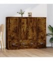 vidaXL Highboards 3 pcs Smoked Oak Engineered Wood