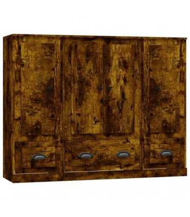 vidaXL Highboards 3 pcs Smoked Oak Engineered Wood
