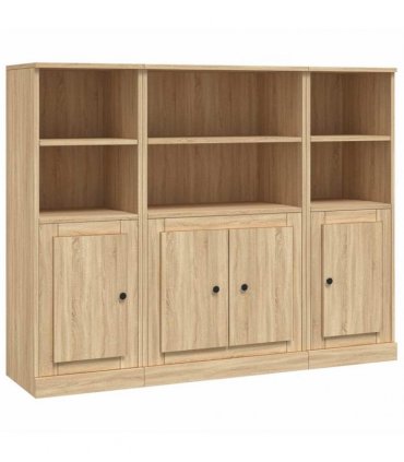 vidaXL Highboards 3 pcs Sonoma Oak Engineered Wood