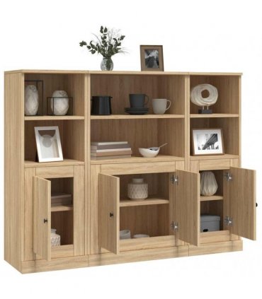 vidaXL Highboards 3 pcs Sonoma Oak Engineered Wood
