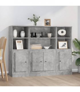 vidaXL Highboards 3 pcs Concrete Grey Engineered Wood
