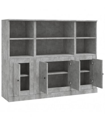 vidaXL Highboards 3 pcs Concrete Grey Engineered Wood