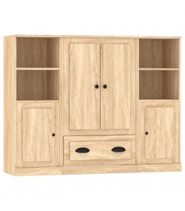 vidaXL Highboards 3 pcs Sonoma Oak Engineered Wood