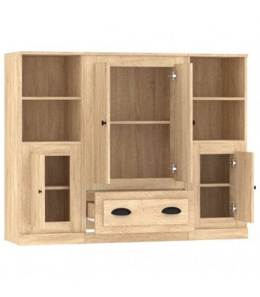 vidaXL Highboards 3 pcs Sonoma Oak Engineered Wood