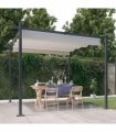 vidaXL Garden Gazebo with Retractable Roof 3x3 m Cream