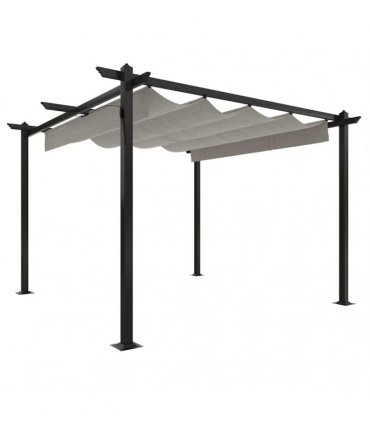 vidaXL Garden Gazebo with Retractable Roof 3x3 m Cream