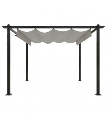 vidaXL Garden Gazebo with Retractable Roof 3x3 m Cream