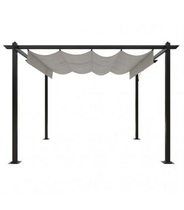 vidaXL Garden Gazebo with Retractable Roof 3x3 m Cream