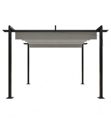 vidaXL Garden Gazebo with Retractable Roof 3x3 m Cream