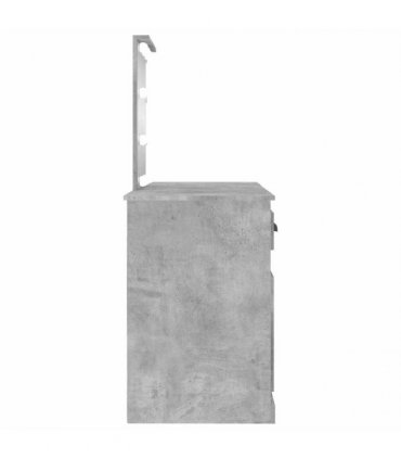 vidaXL Dressing Table with LED Concrete Grey 130x50x132,5 cm