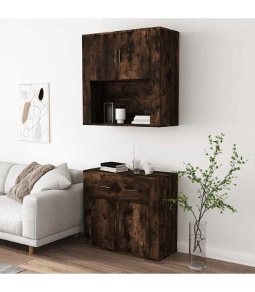 vidaXL Highboard Smoked Oak Engineered Wood