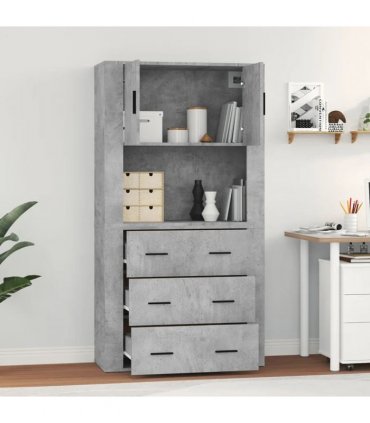 vidaXL Highboard Concrete Grey Engineered Wood