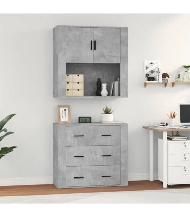 vidaXL Highboard Concrete Grey Engineered Wood
