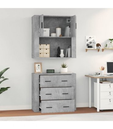 vidaXL Highboard Concrete Grey Engineered Wood