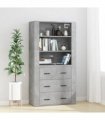 vidaXL Highboard Concrete Grey Engineered Wood