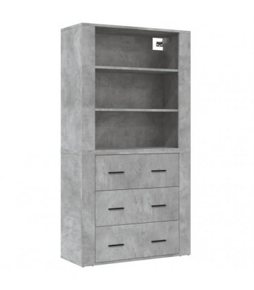 vidaXL Highboard Concrete Grey Engineered Wood