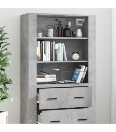 vidaXL Highboard Concrete Grey Engineered Wood