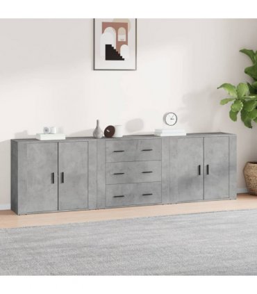 vidaXL Sideboards 3 pcs Concrete Grey Engineered Wood