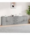 vidaXL Sideboards 3 pcs Concrete Grey Engineered Wood