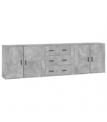 vidaXL Sideboards 3 pcs Concrete Grey Engineered Wood