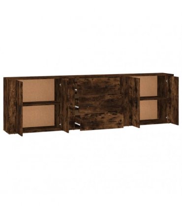 vidaXL Sideboards 3 pcs Smoked Oak Engineered Wood