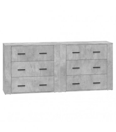 vidaXL Sideboards 2 pcs Concrete Grey Engineered Wood