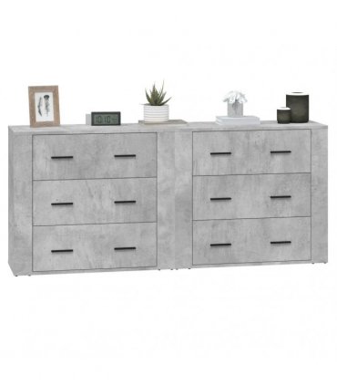 vidaXL Sideboards 2 pcs Concrete Grey Engineered Wood