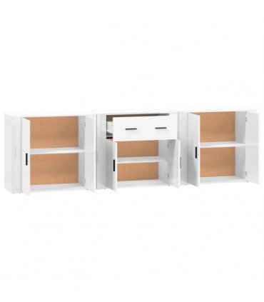 vidaXL Sideboards 3 pcs White Engineered Wood